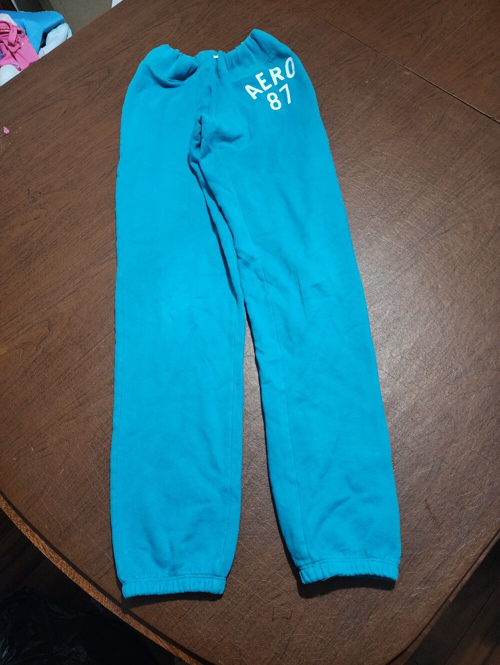 Aeropostale Bright Teal Track Joggers with White AERO 87